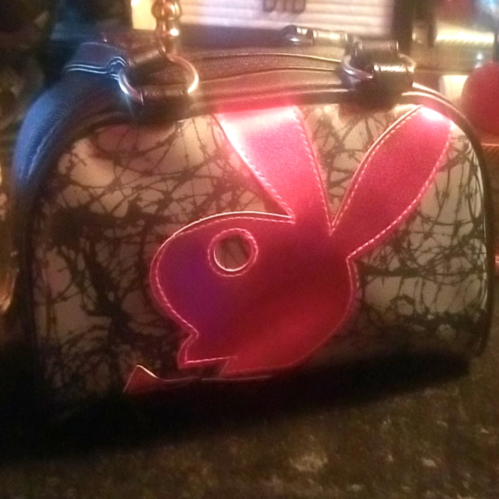RARE Pink foil and barbed wire Playboy bowler